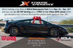 Xtreme Xperience Toys for Tots donation with Nola motorsports park