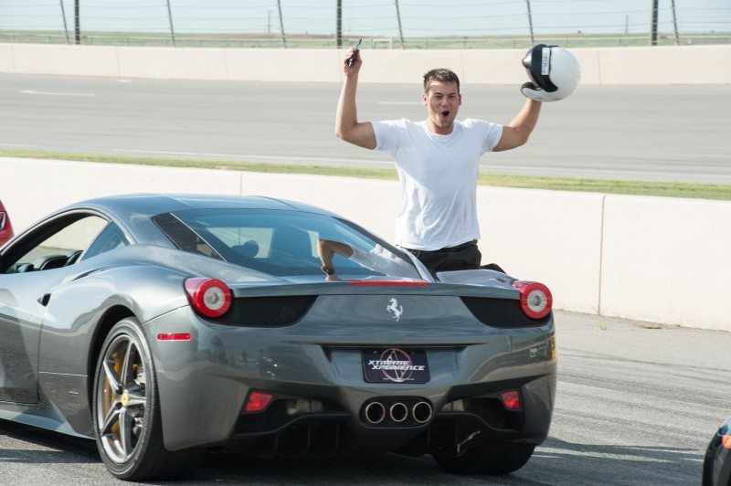 Xtreme Xperience customer celebrates after his drive