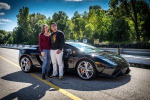 photos of a couple next to a lamborghini with Xtreme Xperience