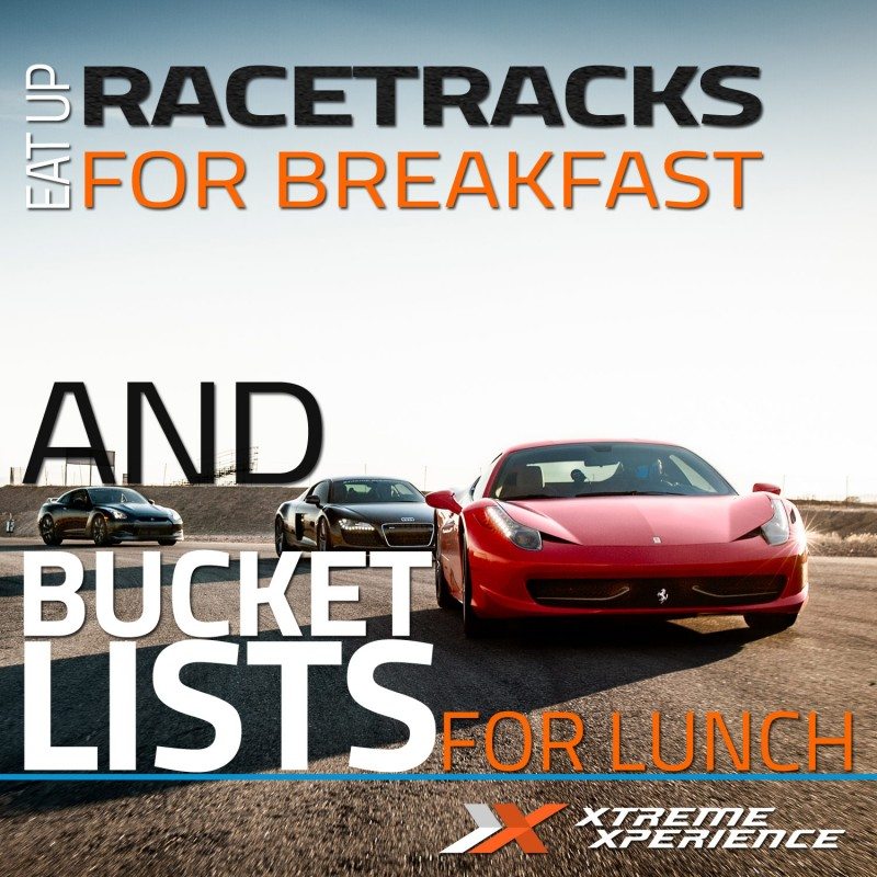 Xtreme Bucket Lists cars at track