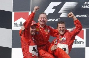 photo Michael Schumacher and Ferrari F1 Team Celebrate Driver's title and Constructors Championship.