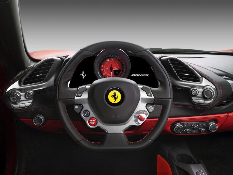 Photo steering wheel of Ferrari 488 GTB