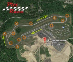 Photo Pittsburgh international Race complex track map and turns