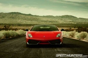 Head on photo by Speedhunters.com of the super trofeo stradale Lamborghini