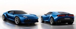 Photo of front and back of the Lamborghini Asterion hybrid supercar