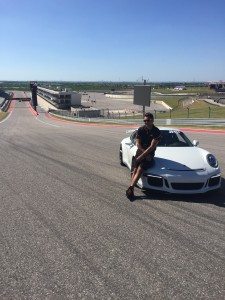 image of christian mental ward and porsche 911 gt3 at COTA