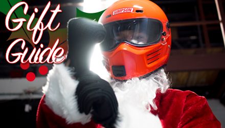 featured image santa with racing helmet and gloves on gift guide driving enthusiast
