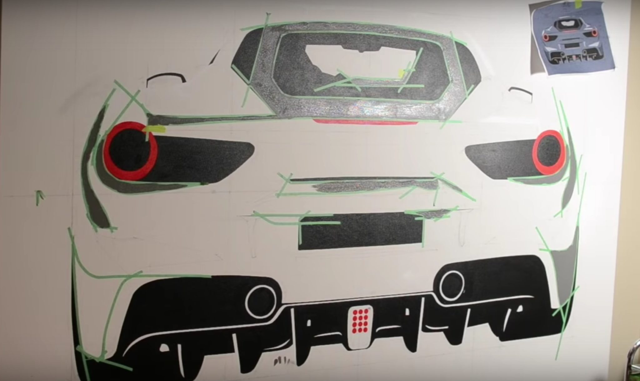 Image of Alex Gabrian Painting a Ferrari 488 GTB 
