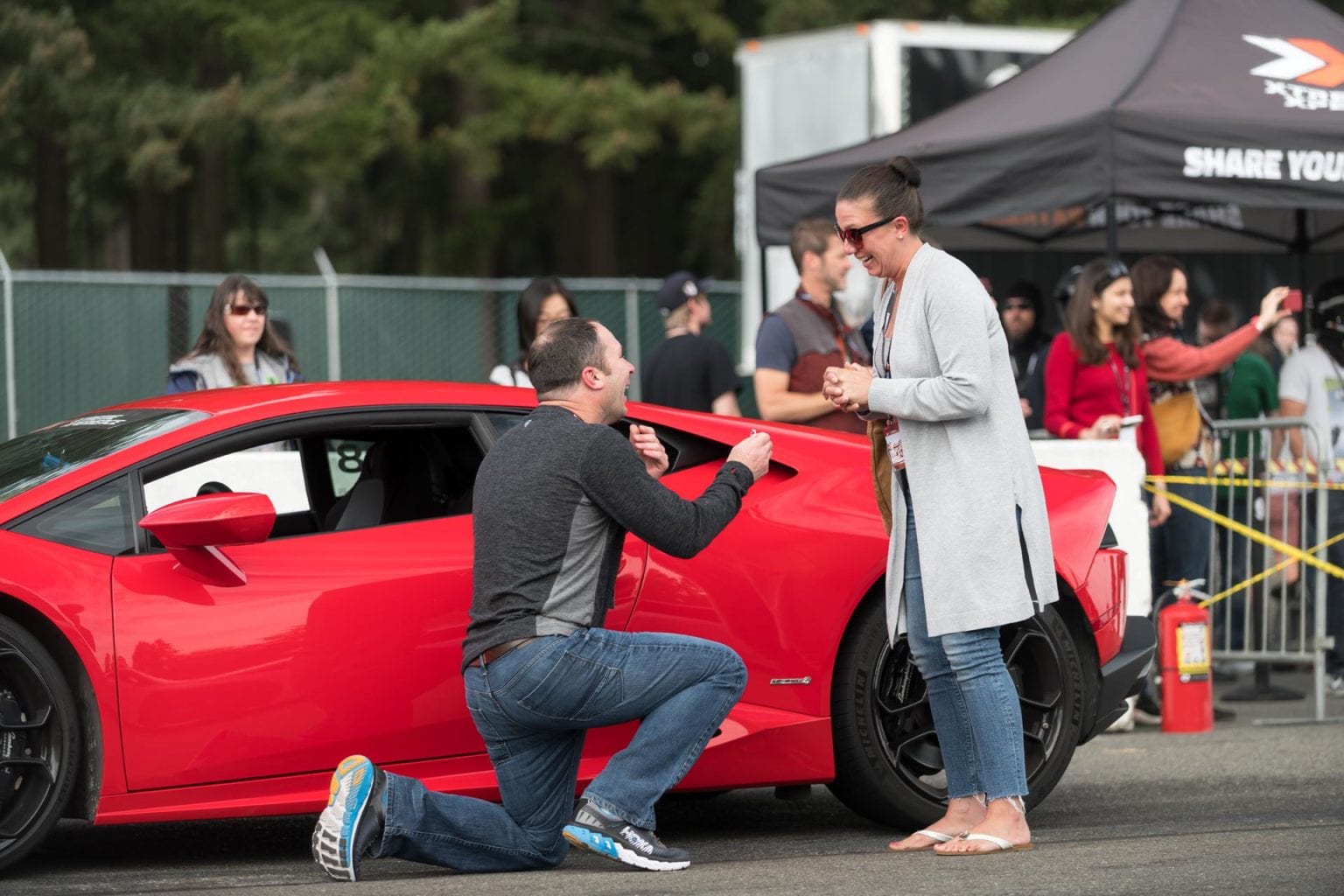 engagement on the racetrack