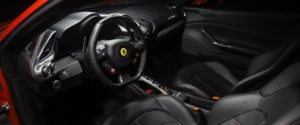 Ferrari 488 gtb black leather interior driver's site 1800x750 xtreme xperience