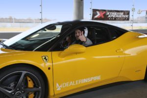 thumbs up yellow ferrari 458 from dealer inspire event at NOLA with Xtreme Xperience