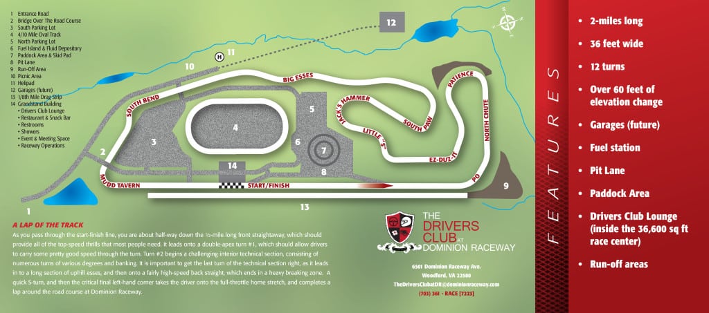 dominion raceway track map with labels