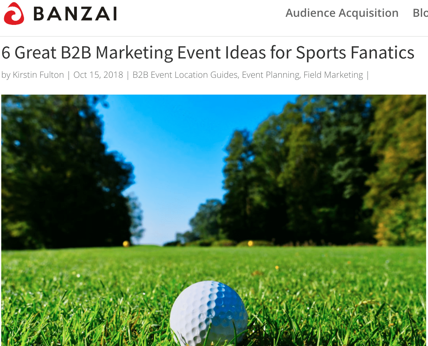 banzai 6 marketing event ideas