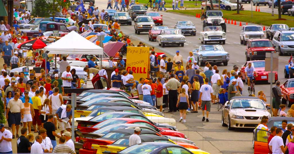 One of the world's largest car cruises in Michigan, Woodward Dream Cruise.